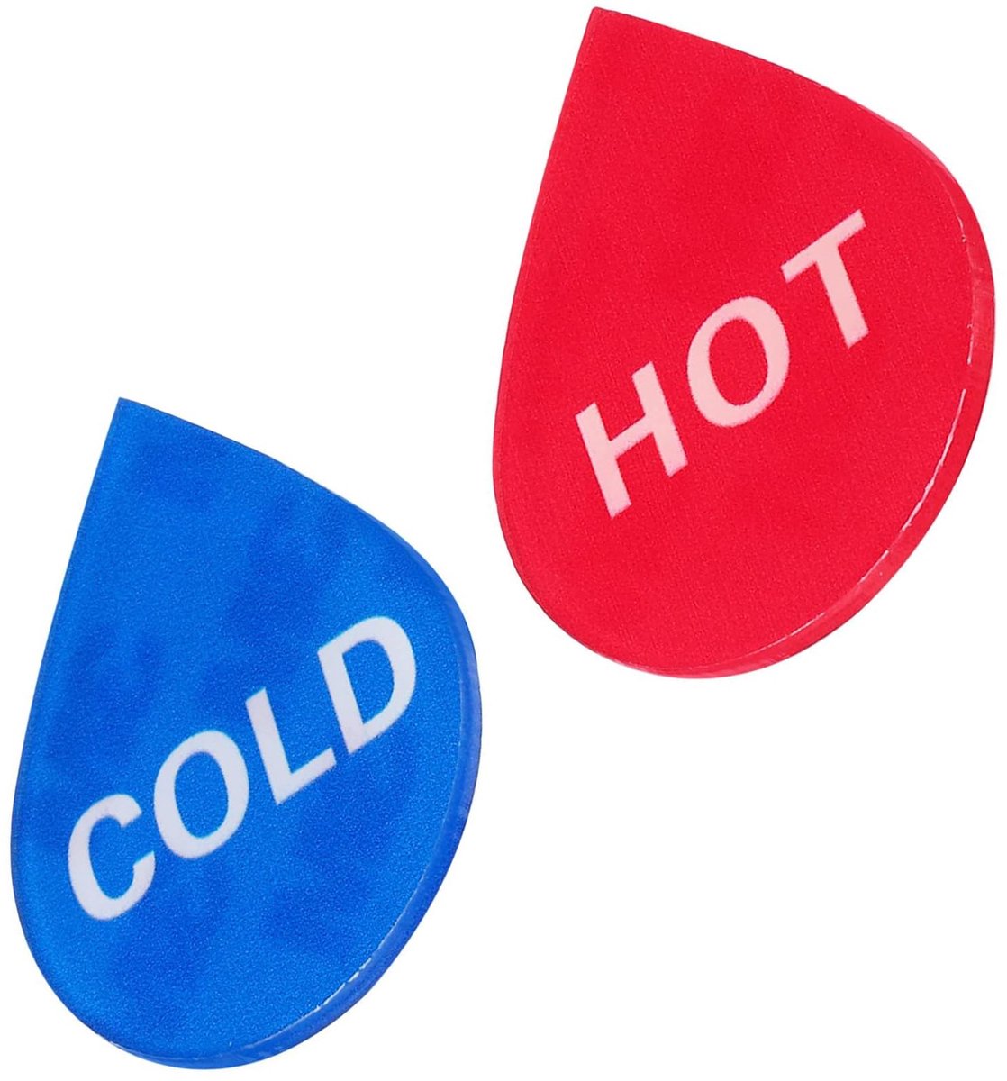 Dailygoods- Waterlabel - 2 Stuks Zelfklevende Etiketten - Waterdicht Acryl - Warm/Koud - UV-Beschermd - 44 x 36 mm - Etiket