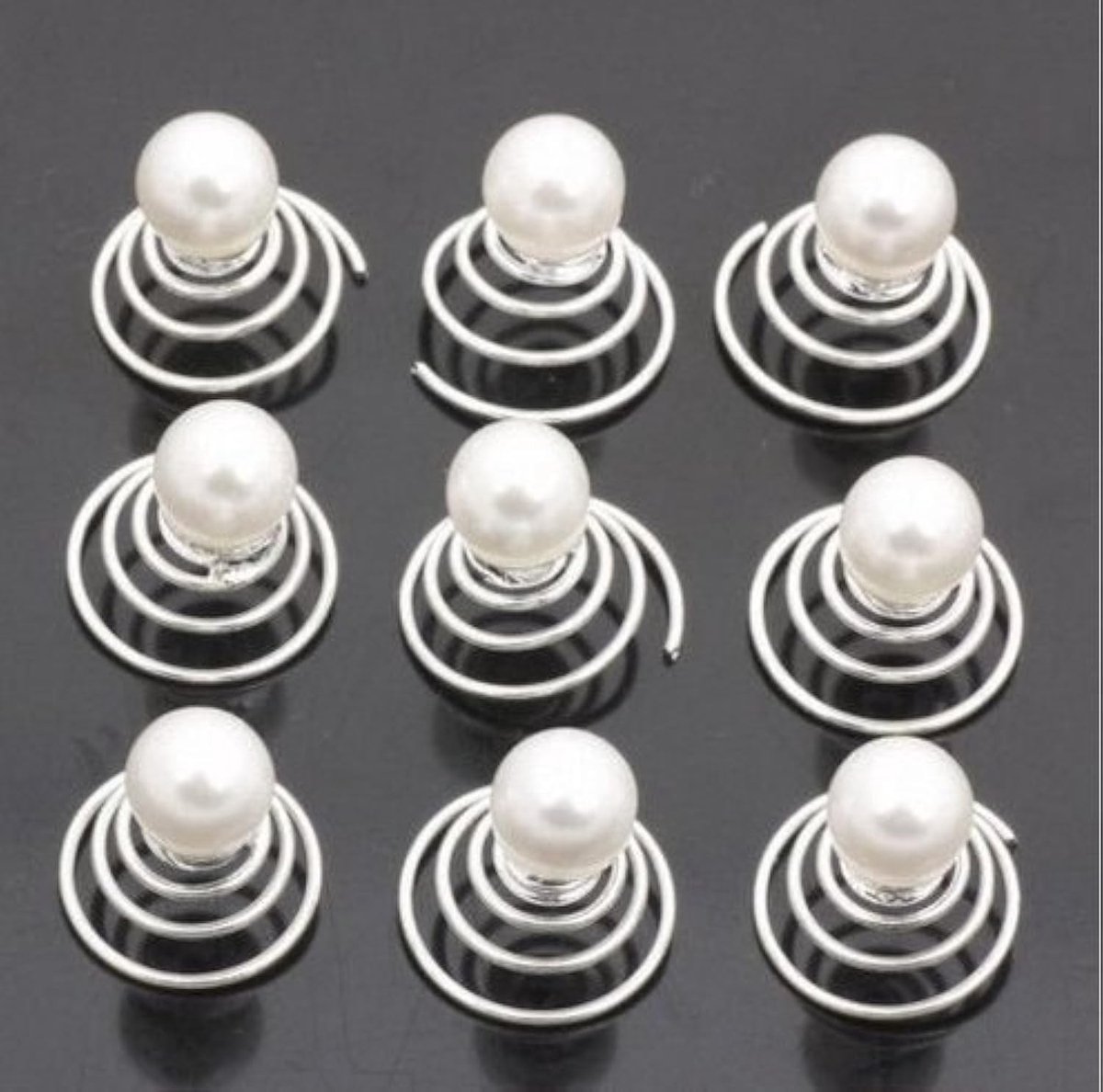 Dailygoods - Mooie Witte Haar Spiraal Haarspeldjes - Bruiloft Accessoires - 12 Stuks - Sterke Grip - Elegant en Stijlvol - Geschikt voor Bruiden