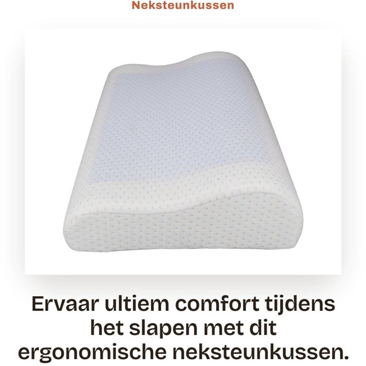 Dailygoods- Nekkussen Ergonomisch Golvend Ontwerp - Koelgel - Geheugenkatoen - Ademend - 48 x 30 x 10 cm - Verfrissende Aanraking - Slaapkussen