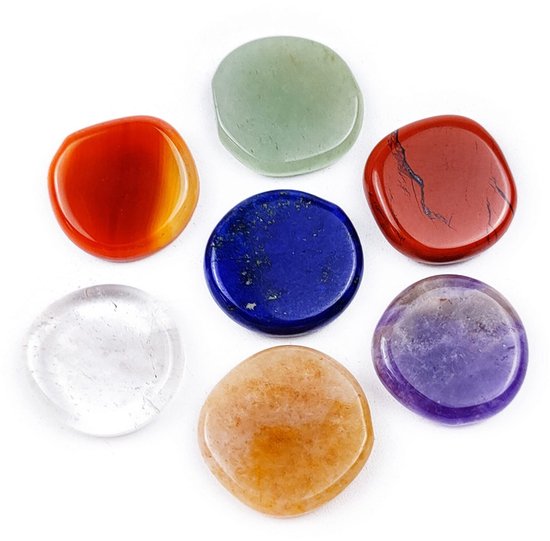 Dailygoods- Chakra-stenen Set 7-delig - Gepolijste Kristallen - Helende Stenen - Reiki/Meditatie/Yoga - Onregelmatige Vorm - Healing Crystals van Dailygoods — afbeelding 4