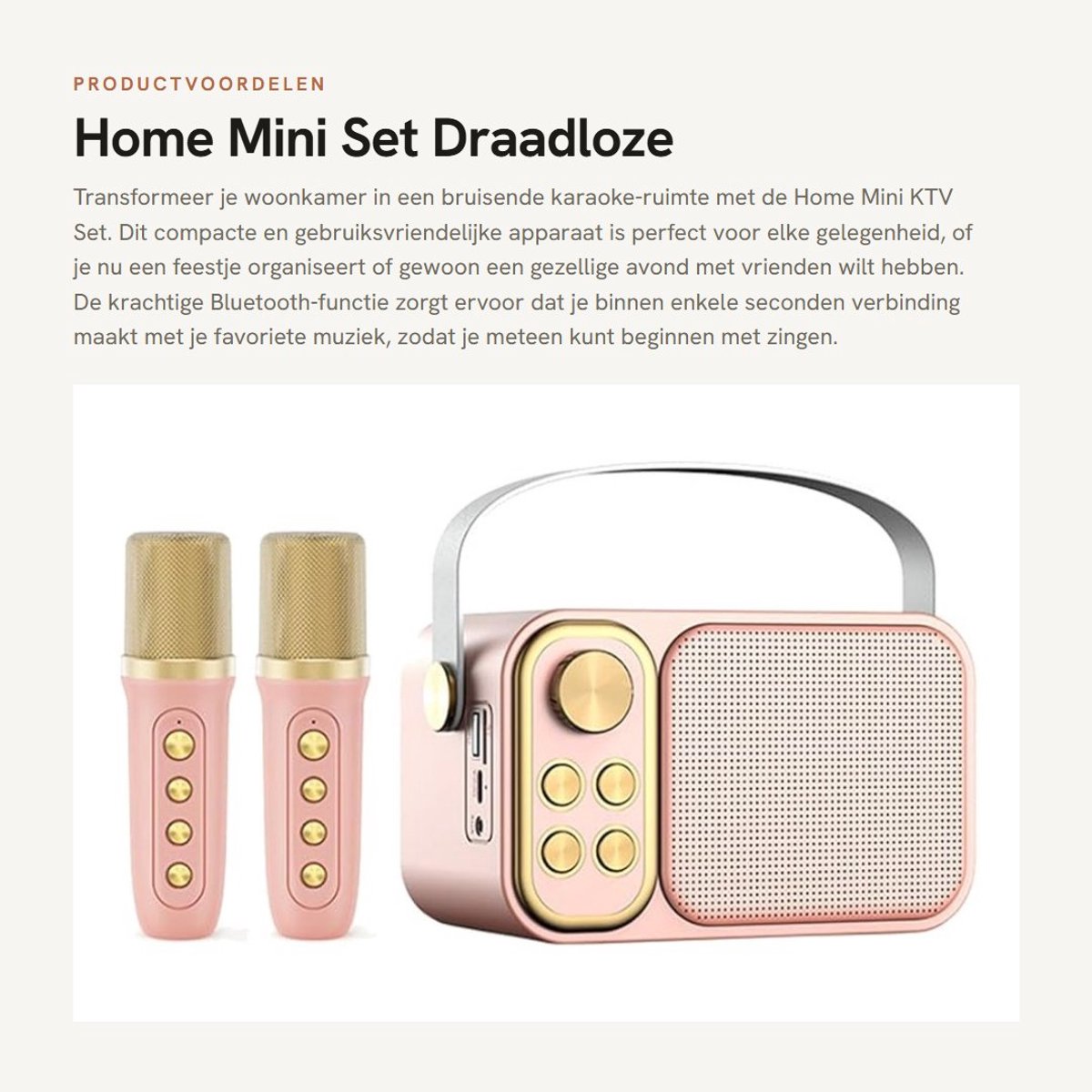 Dailygoods- Karaokemachine Draadloos - Mini KTV Set - Bluetooth Luidspreker - Microfoon - Thuis Entertainment - Schokbestendig Geluidseffecten - Karaokeset