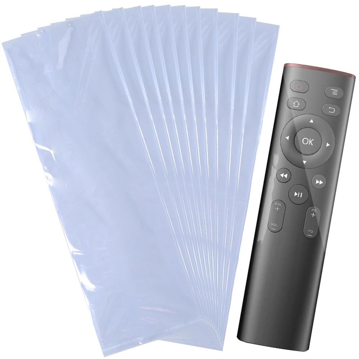 Dailygoods - Krimpzakken - 100 Stuks - Beschermende Film - 25,1 x 8 cm - Stofdicht en Waterdicht - Voor Afstandsbediening - Helder