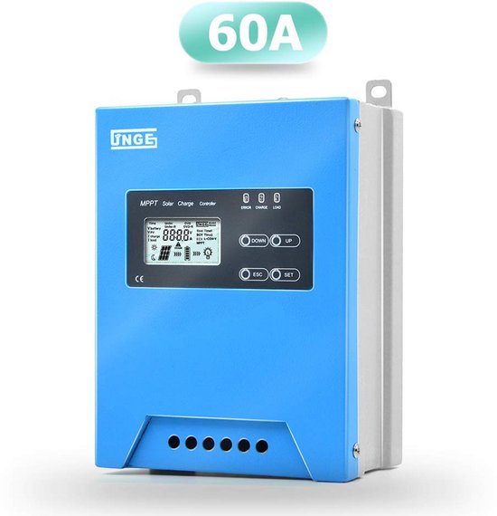 Solar Laadregelaar - MPPT Controller - Energie Management - Intelligente Identificatie - 60A - Zwart