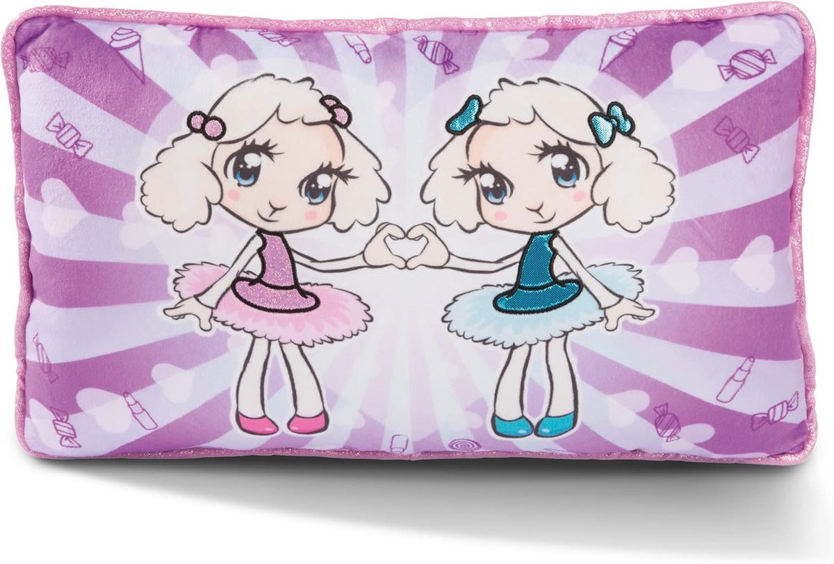 Knuffelkussen Schapen - Pluche Kussen Baby - Decoratie Kamer - Zachte Pluche Stof - 43 x 25 cm - Roze