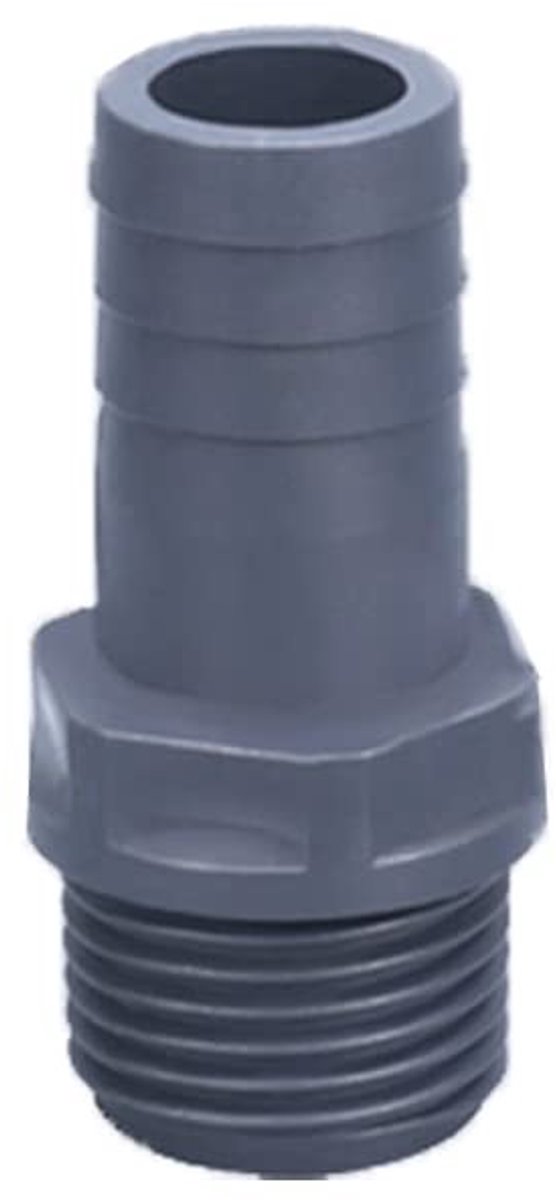 Dailygoods - Externe schroefdraad slangaansluiting - Slangfitting connector - Eenvoudig te installeren - Donker Grijs - PVC pijp adapter - Geschikt vo...