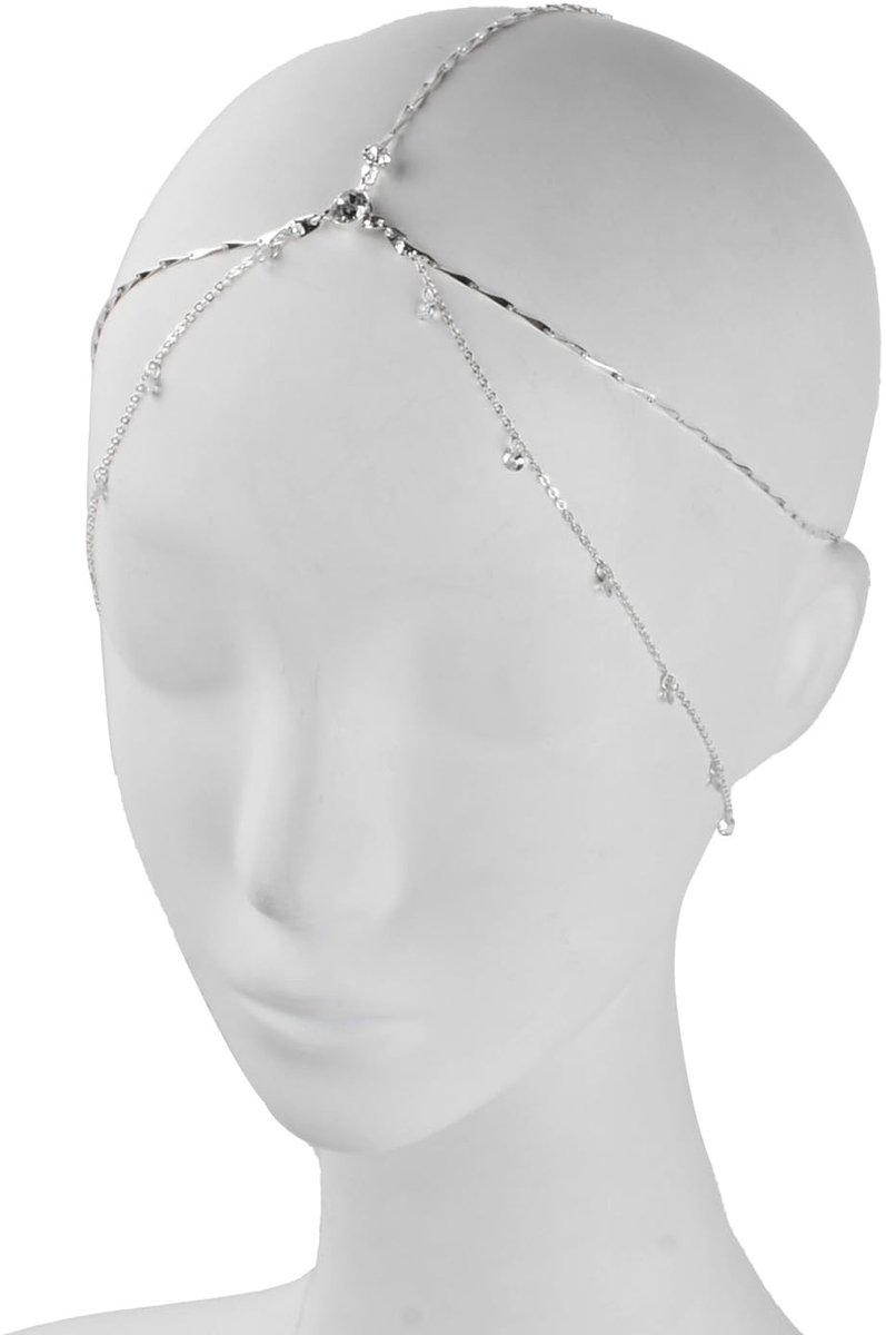 Dailygoods- Hoofdband met pailletten - Kristallen Hoofdsieraad - Vintage Hoofdketting - Gouden Hoofdband - Hoofdband voor Bruid - Hoogwaardige Legering - Haarsieraad