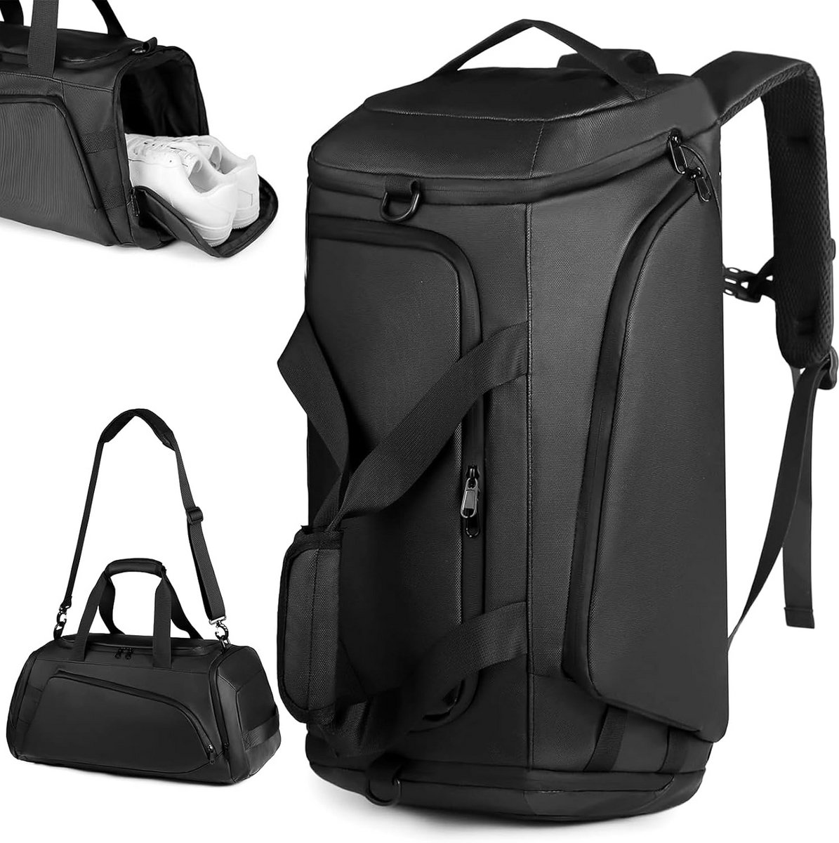 Waterproof Sporttas - Reis Duffle - Sport en Reis - Met Schoencompartiment - 50 Liter - Zwart