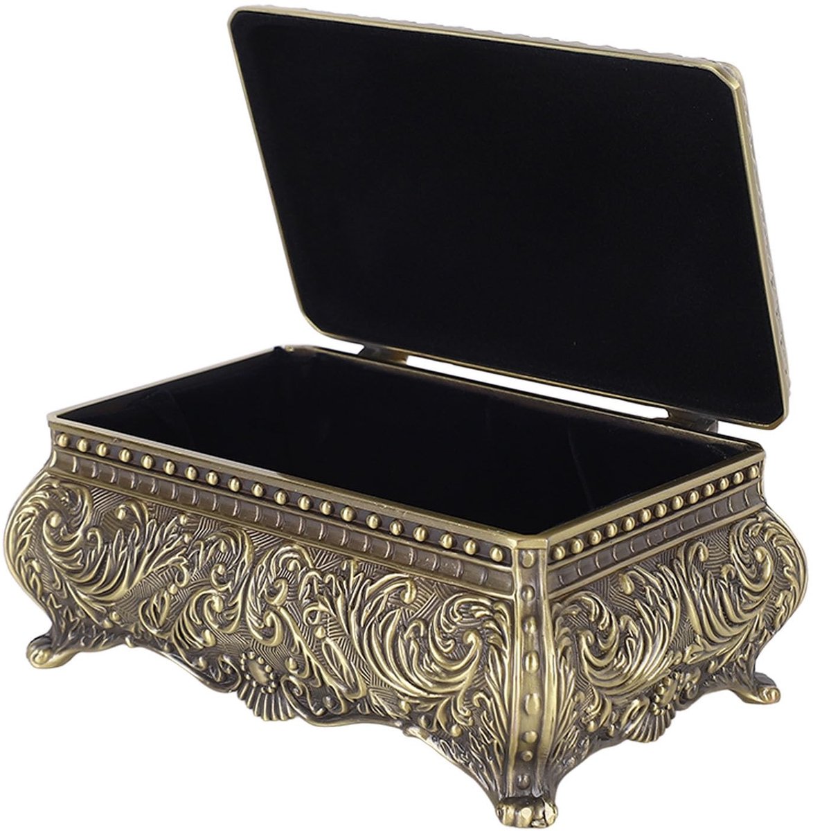 Dailygoods- Sieradendoos Vintage Design - Juwelenkistje - Sieraden Doosje - Decoratieve Opbergdoos - Duurzaam Gelegeerd Materiaal - Handgemaakt Patroon - Juwelendoos
