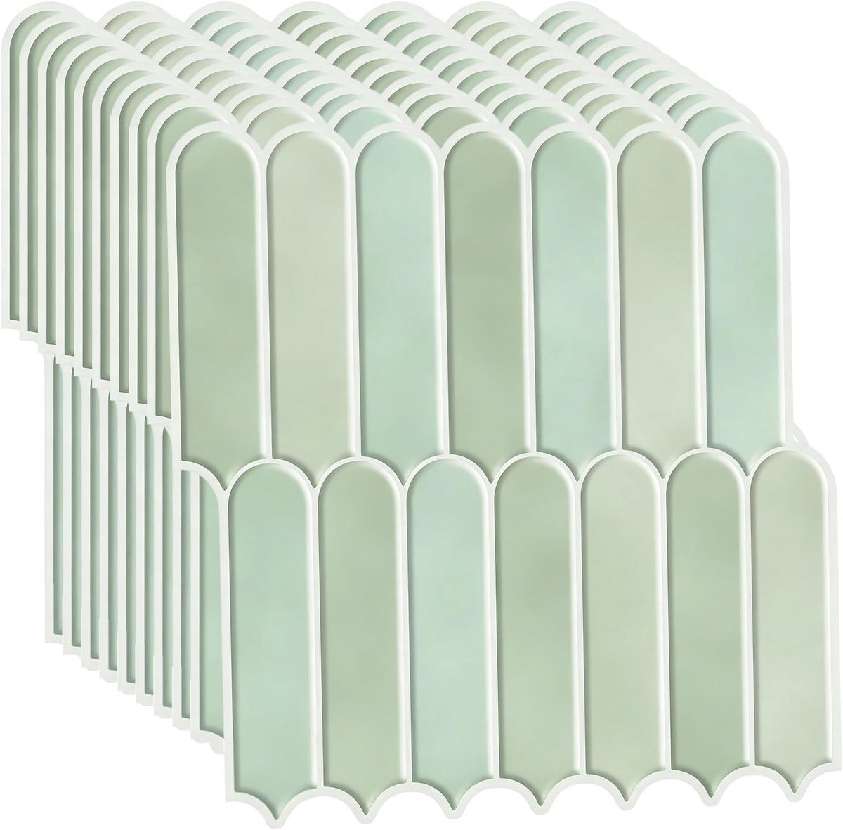 Set van 10 Zelfklevende 3D Tegels voor Keuken en Badkamer - Aqua Groene Wandtegels 30.5 x 30.5 cm, Muurdecoratie en Tegelrenovatie