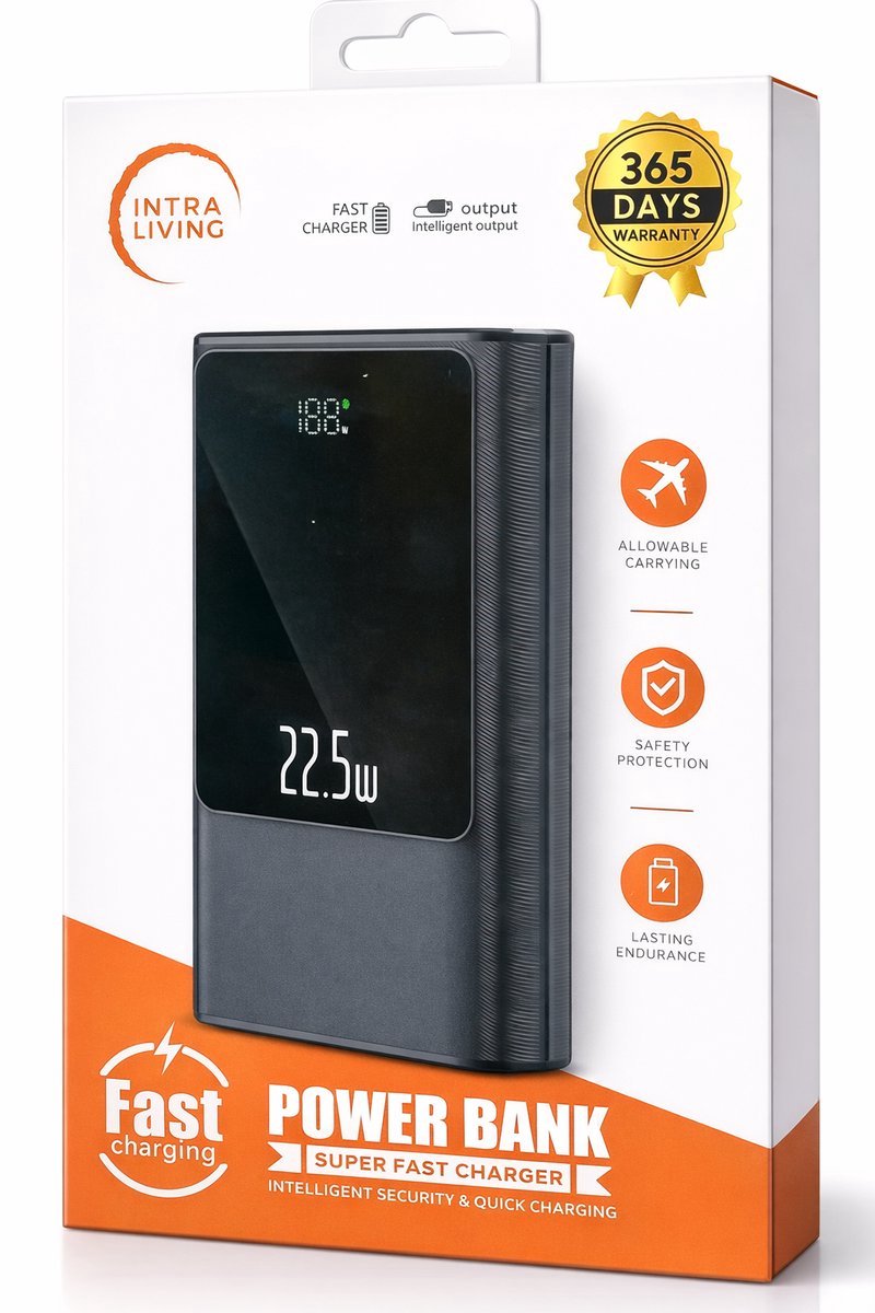 Powerbank 30.000 mAh – Snellader 22.5W – USB-C – Noodpakket – Geschikt voor Telefoon, Tablet – NL Handleiding — afbeelding 5