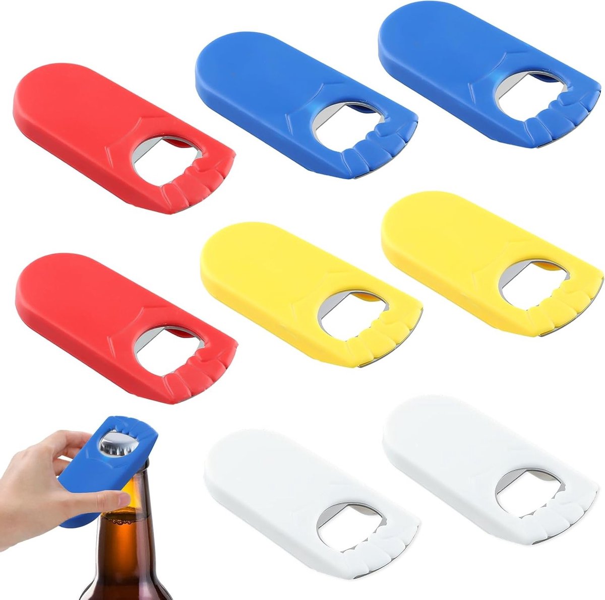 Set van 8 RVS Flessenopeners in 4 Kleuren, Ideaal voor Bar, Restaurant en Thuisgebruik