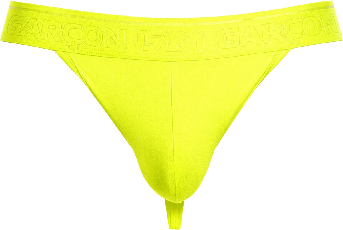 Garçon Thong Neon Yellow - MAAT L - Heren Ondergoed - String voor Man - Mannen Thong