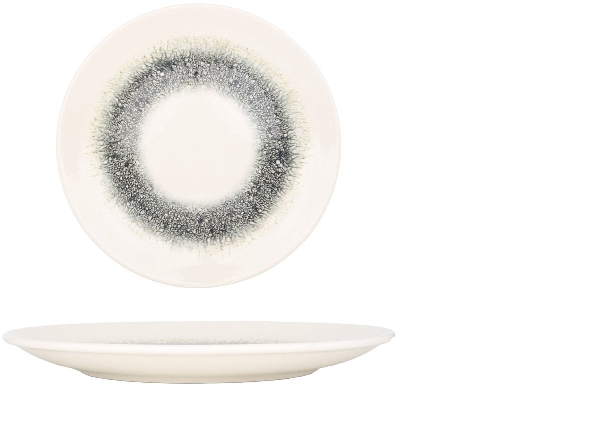 Kütahya Porselen Dessertbord - Black Ice - Porselein - 21 cm - set van 6