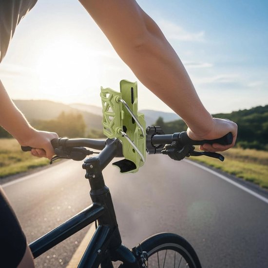 Bidonhouder - Fiets & Motor Flessenhouder - Verstelbare Stuurfleshouder - 360° Draaibaar & Opvouwbaar - Stevig Plastic - Voor Flessen 32-75 mm - Groen — afbeelding 5
