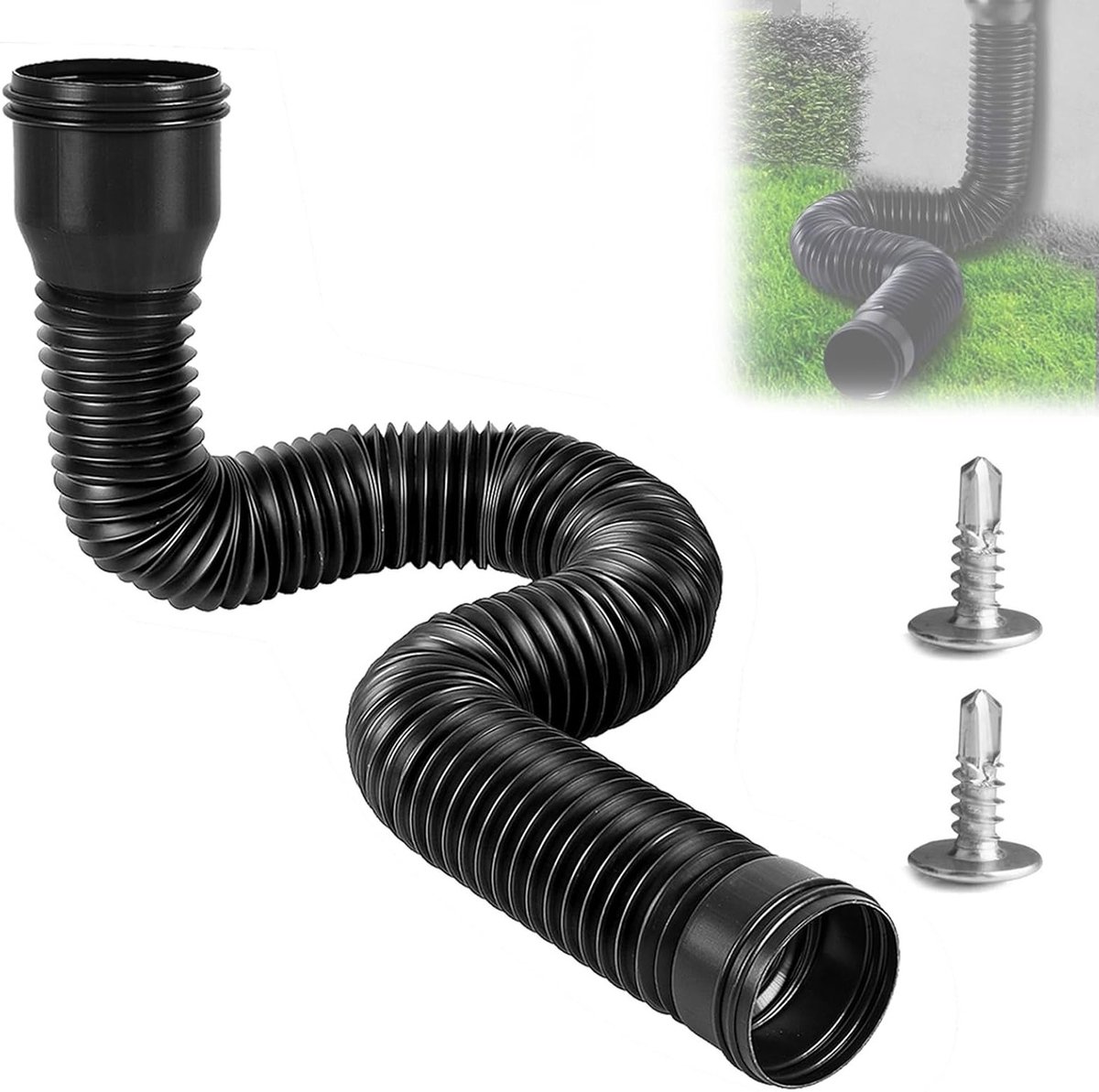 Flexibele Regenpijpverlenging van 150 cm - Uitbreiding voor Afvoerpijpen, Tuin Drainage en Waterafvoer