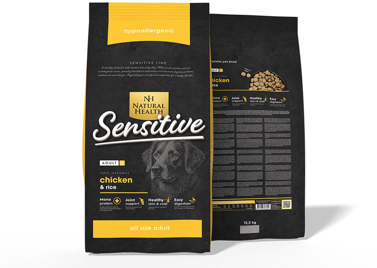 Natural Health Natural Health Droogvoer Natural Health Dog Kip en Rijst 12.5 Kg.
