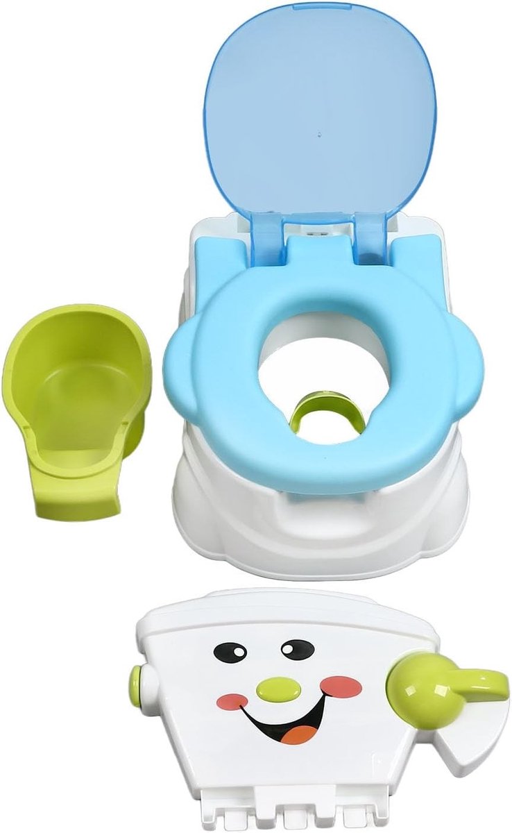 Ergonomische Potty Training Toilet voor Kinderen - Comfortabel, Handig en Schattig - Ideaal voor Thuisgebruik, Blauw, Met Rugleuning