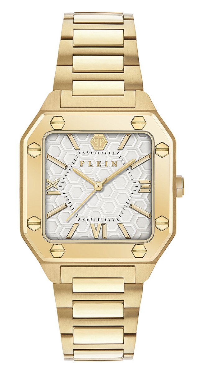 Philipp Plein Plein Edge PWZGA0426 Horloge - Staal - Goudkleurig - Ø 34 mm