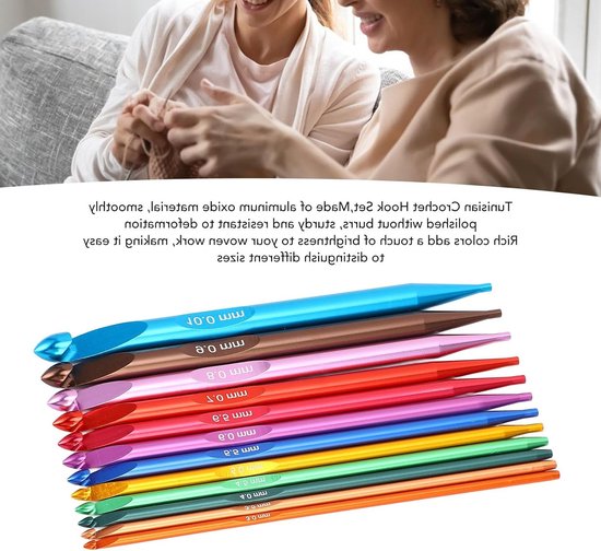 Set van Tunisische Haaknaalden, Aluminium Interchangeable Haaknaalden met Kabel en Opbergzak, Ideaal voor Haken, Breien en Creatieve Projecten van 3-10mm van Merkloos — afbeelding 4
