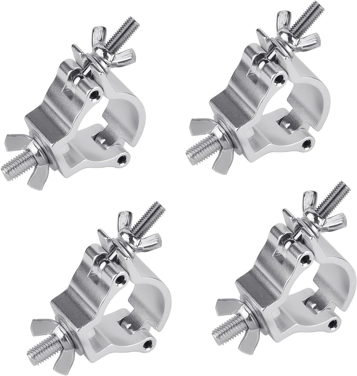 Snelle Bevestigingsklem voor Podiumverlichting - TÜV Goedgekeurd, 4 Truss Klemmen, 40mm Haak, Accessoires voor Beweegbare Verlichting, 100kg Draagcapaciteit, Aluminium Klemmen