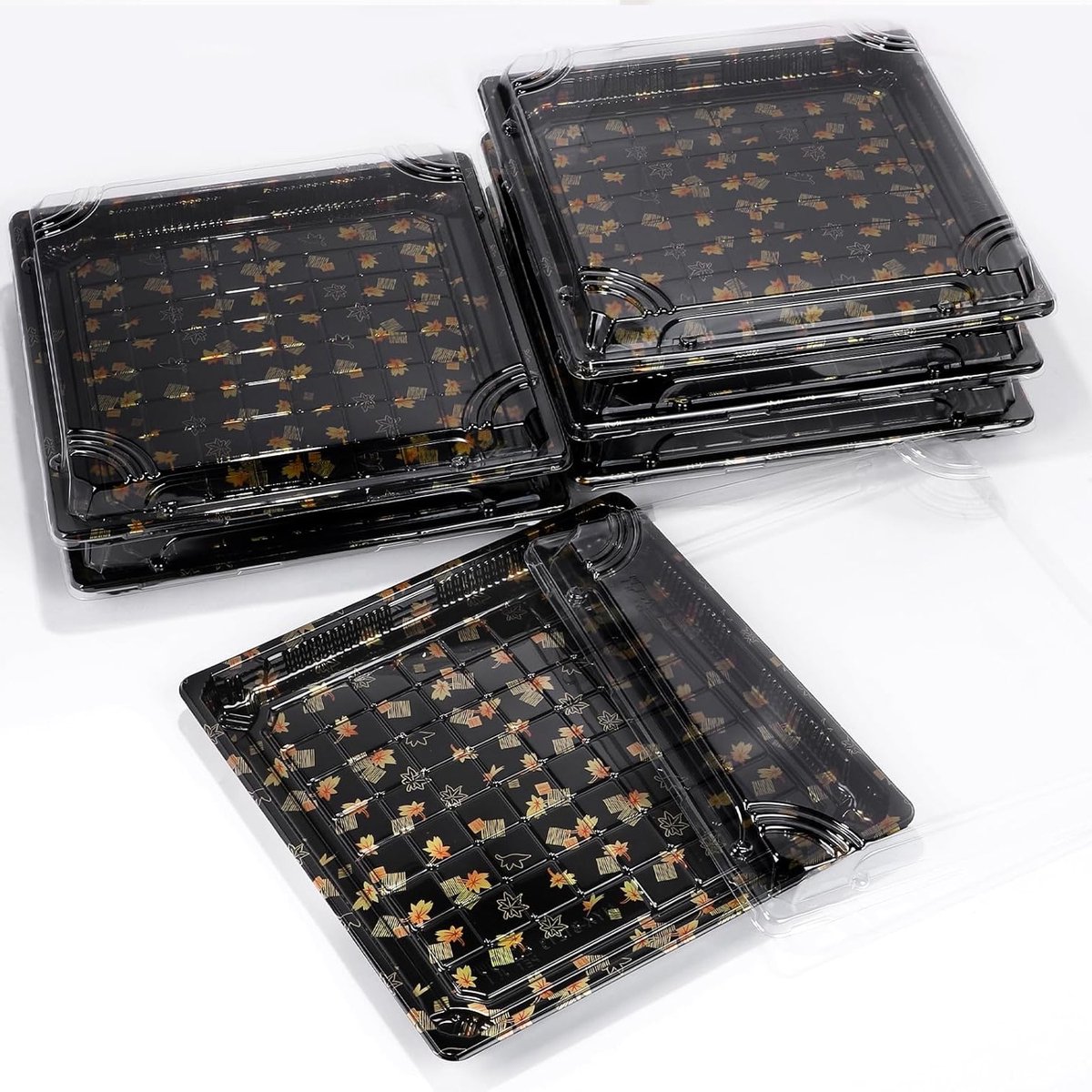 15 Stuks Herbruikbare Maaltijd Prep Dozen met Deksel, 28 x 28 x 4.5 cm, Ideaal voor Buffet, Feestjes en Sushi