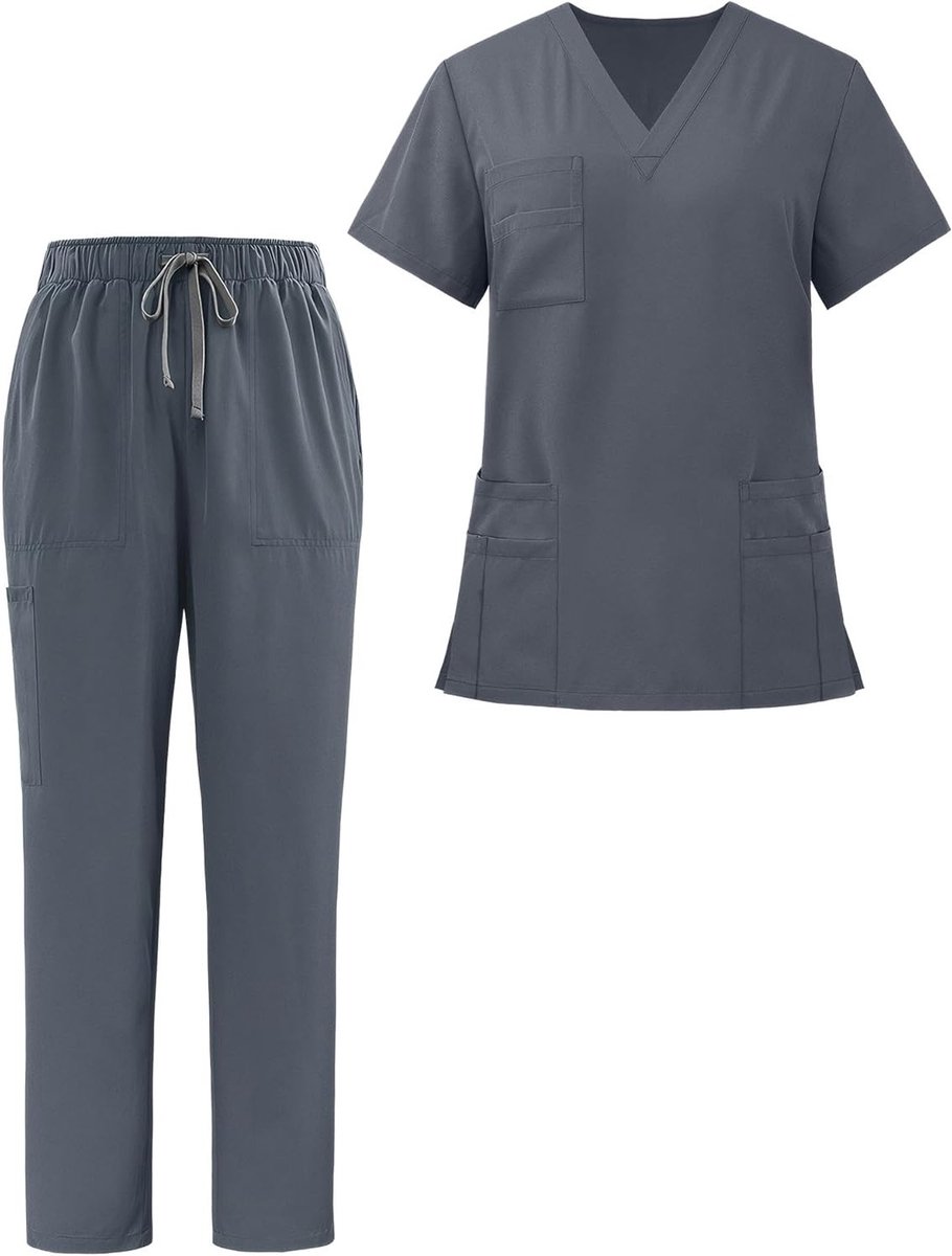 Comfortabele Unisex Scrub Set voor Medisch Personeel - Jacket en Broek voor Artsen en Verpleegkundigen