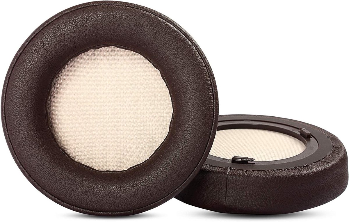 Vervangende Oorkussens voor Gaming Headsets - Geheugenfoam, Comfortabel en Duurzaam (Bruin/Kunststof Ring)