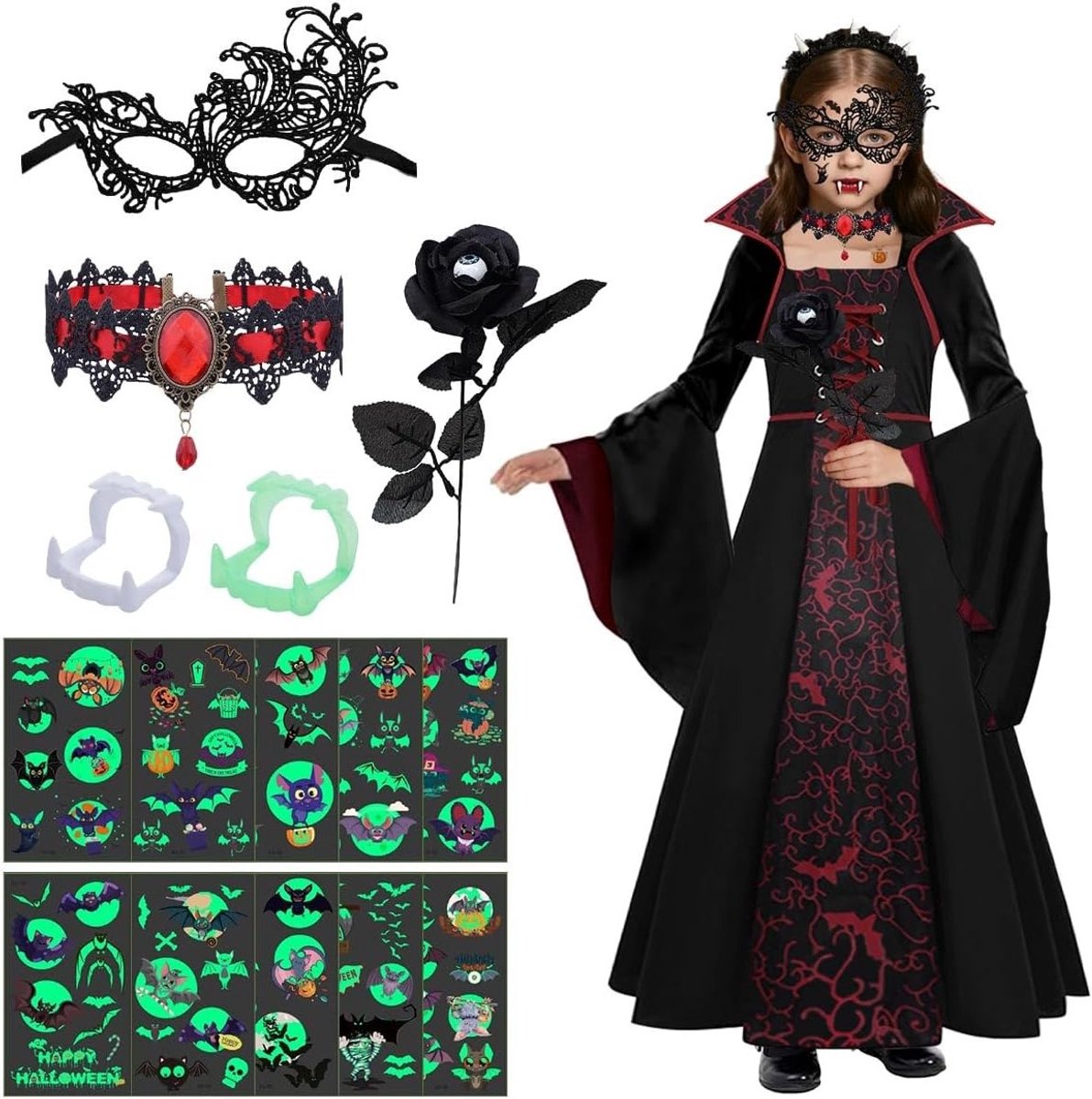 Vampierkostuum voor meisjes - Perfect voor Halloween, feestjes en verkleedpartijen