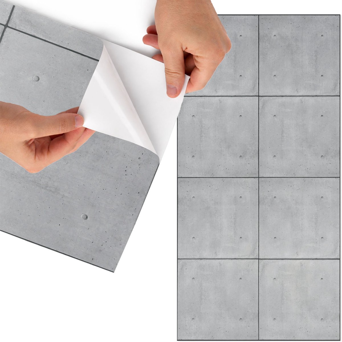 Tulup Meubelfolie - Betonplaten Plakfolie Meubels - 50x100 cm - Grijs Meubelfolie - Plakfolie Meubels - Industrieel / Loft Meubelfolie - Decoratiefolie Zelfklevend - Slaapkamer decoratie - Texturen