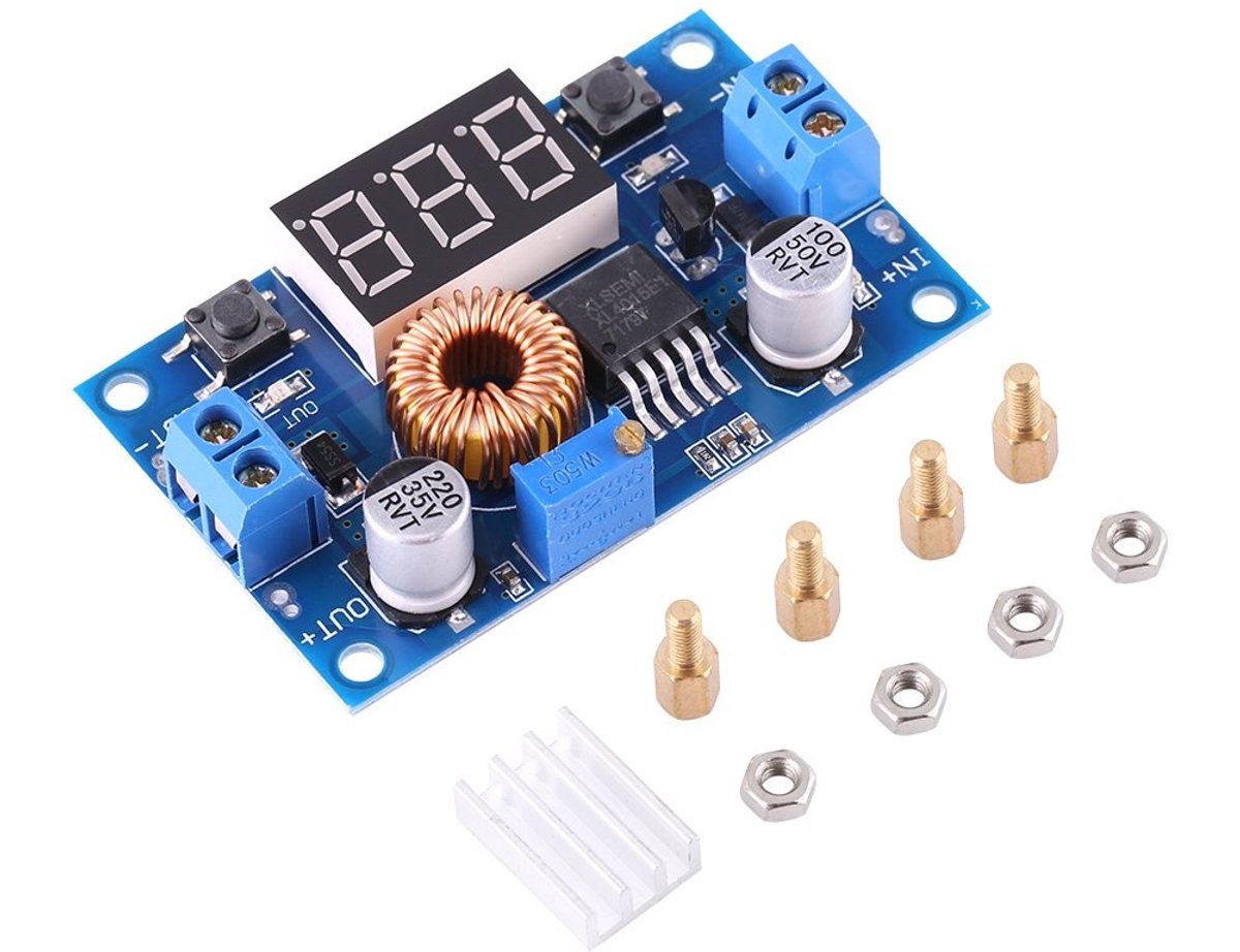 Allecto - DC-DC Converter - Voltage Regulator 5A - Heatsink voor betere koeling - Geschikt voor diverse apparaten - Instelbare spanning - Eenvoudig...