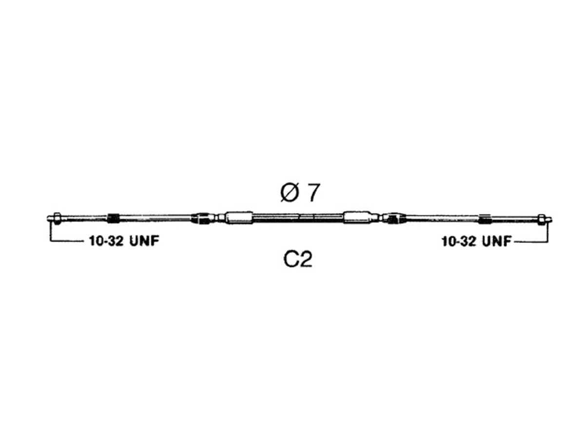 Ultraflex Afstandbedieningskabel C2 3.4 mtr