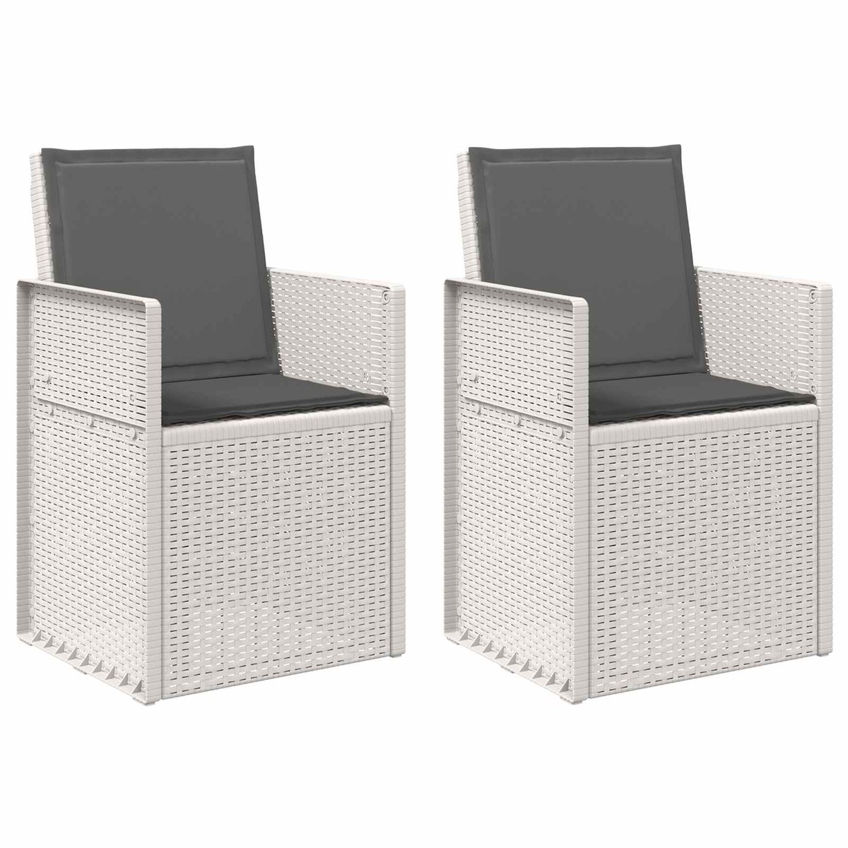 vidaXL - Tuinstoelen - 2 - pcs - Wit - en - antracietkleurig - PP
