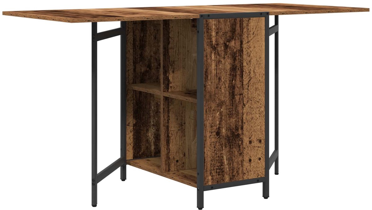 vidaXL Eettafel - 144 - x - 60 - x - 75 - cm - Bewerkt - hout - Oud - hout - Rechthoekig Oud hout