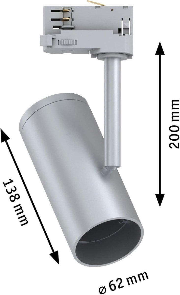 Paulmann 95407 ProRail3 railsysteem voor plafondverlichting, Apol E27 max. 50W 230V, wit, plafondrail, metaal en kunststof