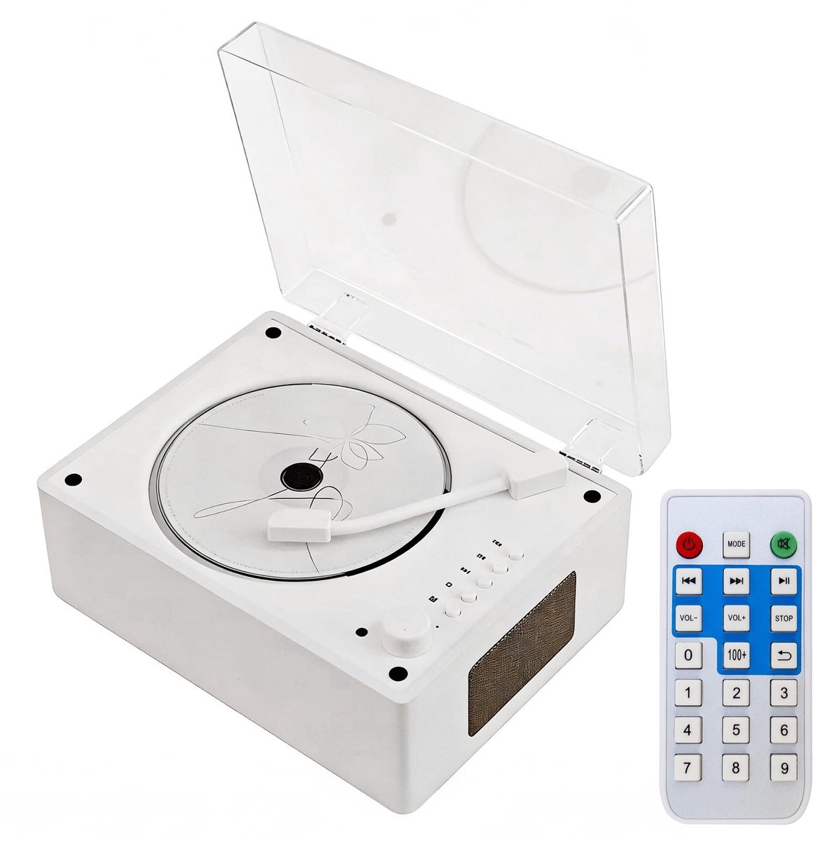 Allecto - Bluetooth CD-Speler - HIFI-Luidsprekers - Retro Koffer - Wit Hout - Ondersteuning MP3 - Ideaal voor Muziekliefhebbers - Compact en Stijlvol