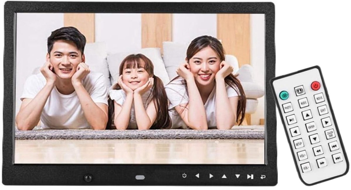 Allecto - Digitale Fotolijst - HD 1080p - Draagbaar met Muziekspeler - Zwart - Ondersteuning voor 32GB Geheugenkaarten - Geschikt voor Foto's - Com...