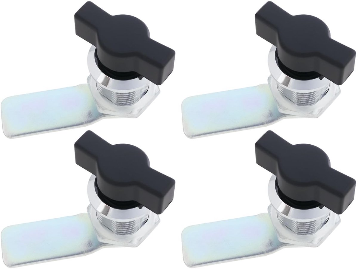 Allecto - T-Hendel Cam Lock - Veiligheidsbeslag voor Kasten en Lades - 28mm Formaat - 4 Stuks - Duurzaam en Betrouwbaar - Geschikt voor Meubels - K...