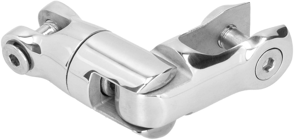 Qiilu Boot Anker Swivel Connector - 316 RVS met 3 Gewrichten voor 0,4-0,5 Inch Ketting