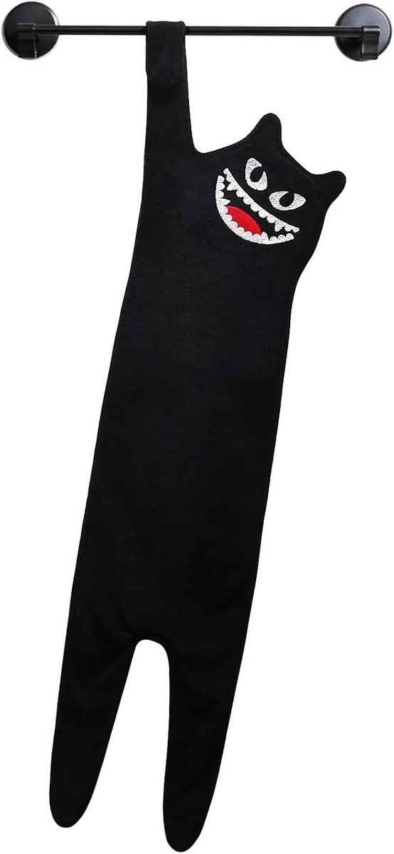 Grappige Handdoek - Theedoeken Keuken - Handen Drogen - Uniek Borduurwerk - 70x10 cm - Zwa