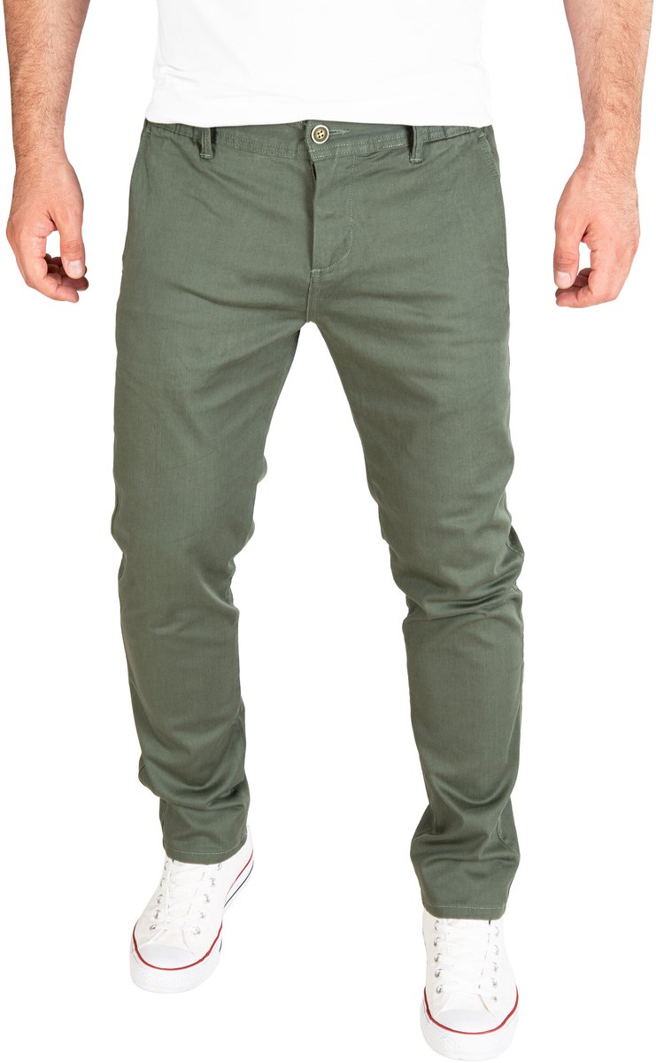 PITTMAN Heren Chinobroek Andrew – Regular Fit – Katoen Stretch – Groen – 5-pocket