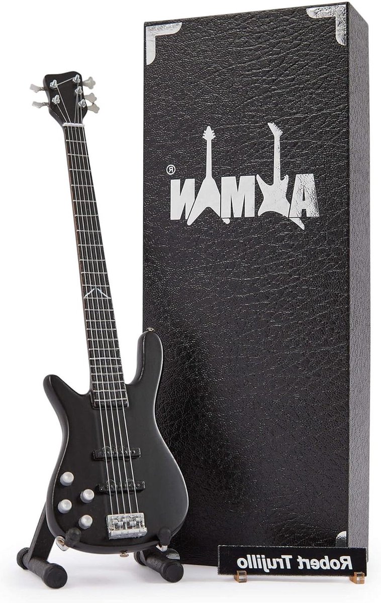 Miniatuur Gitaar Replica - Gitaar Model - Decoratie - Handgemaakte Sier - 10 Inch - Zwart