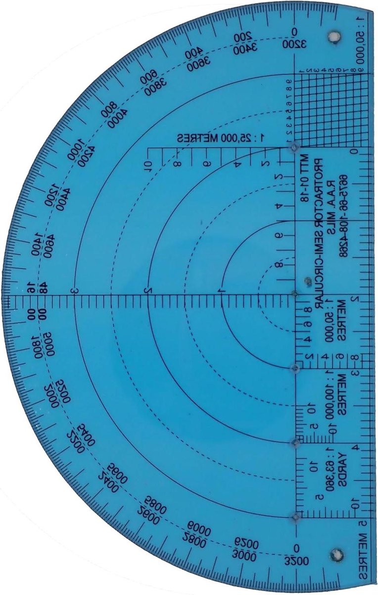 Leger Gradenboog - Hoekmeter Kaartplotter - Navigatie Kaartlezen - Australisch Leger Ontwerp - Polycarbonaat UV2