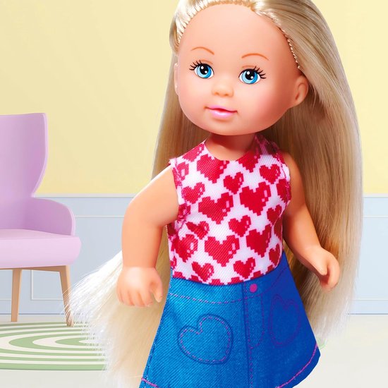 Speelpop - Mode pop - Kinderen spelen - Drie outfits - 12 cm - Blauw — afbeelding 2