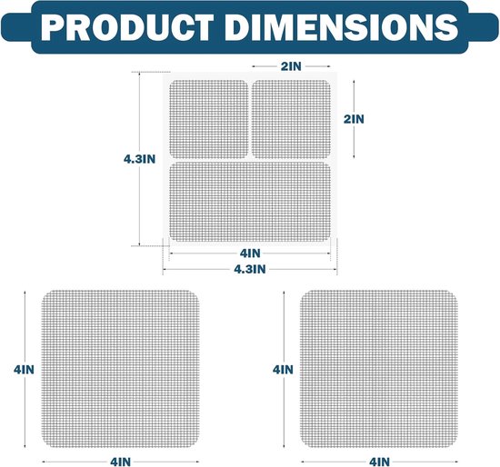 Raamscherm Reparatie - Scheur Herstel - Snel Dichten - Waterdicht Glasvezel - 4x4 Inch Vellen - Zwart — afbeelding 4