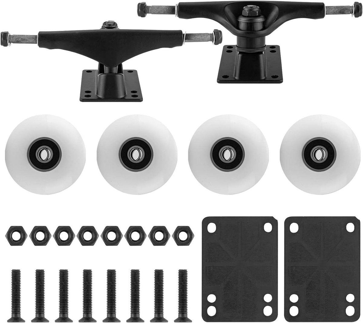 Skateboard Onderdelen Set Wielen en Trucks Skateboarden Bouwen 95A Hardheid 52mm Wielen Past 7.5-8 Inch
