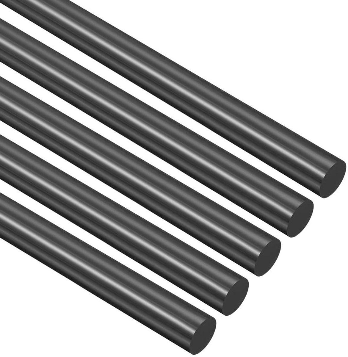 QUARKZMAN 10 stuks zwarte plastic stangen, 6 x 500 mm, POM, ronde staaf, ABS-kunststof, ronde staaf, doe-het-zelf model voor doe-het-zelf speelgoed bouwen, architectuurmodelbouw