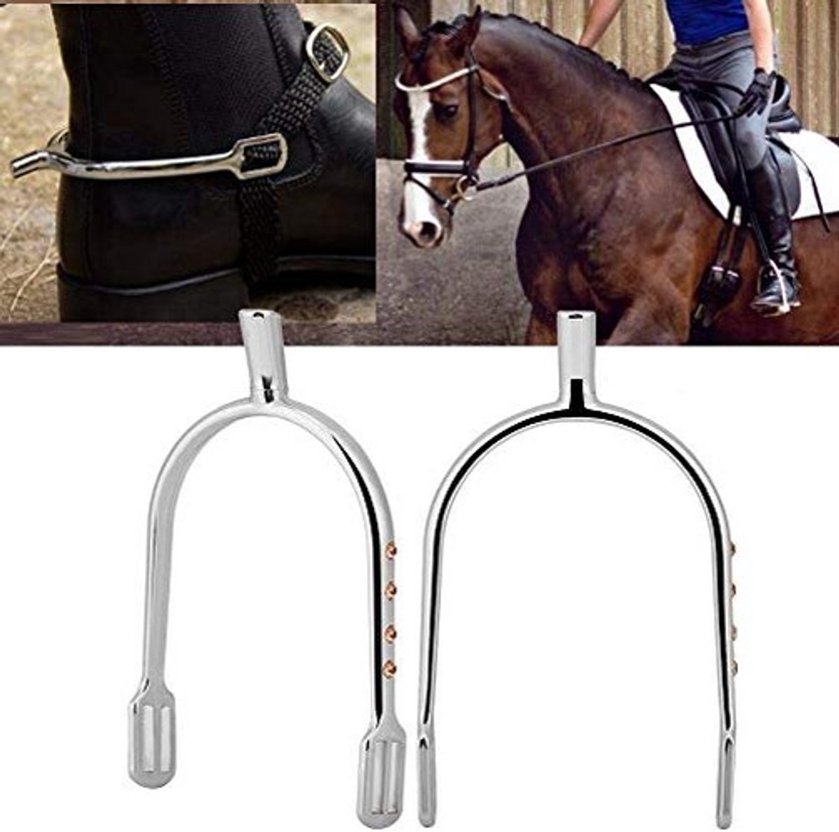 Rhinestone Roping Spurs voor Dames - Zink Legering met Chroom of Koper Afwerking
