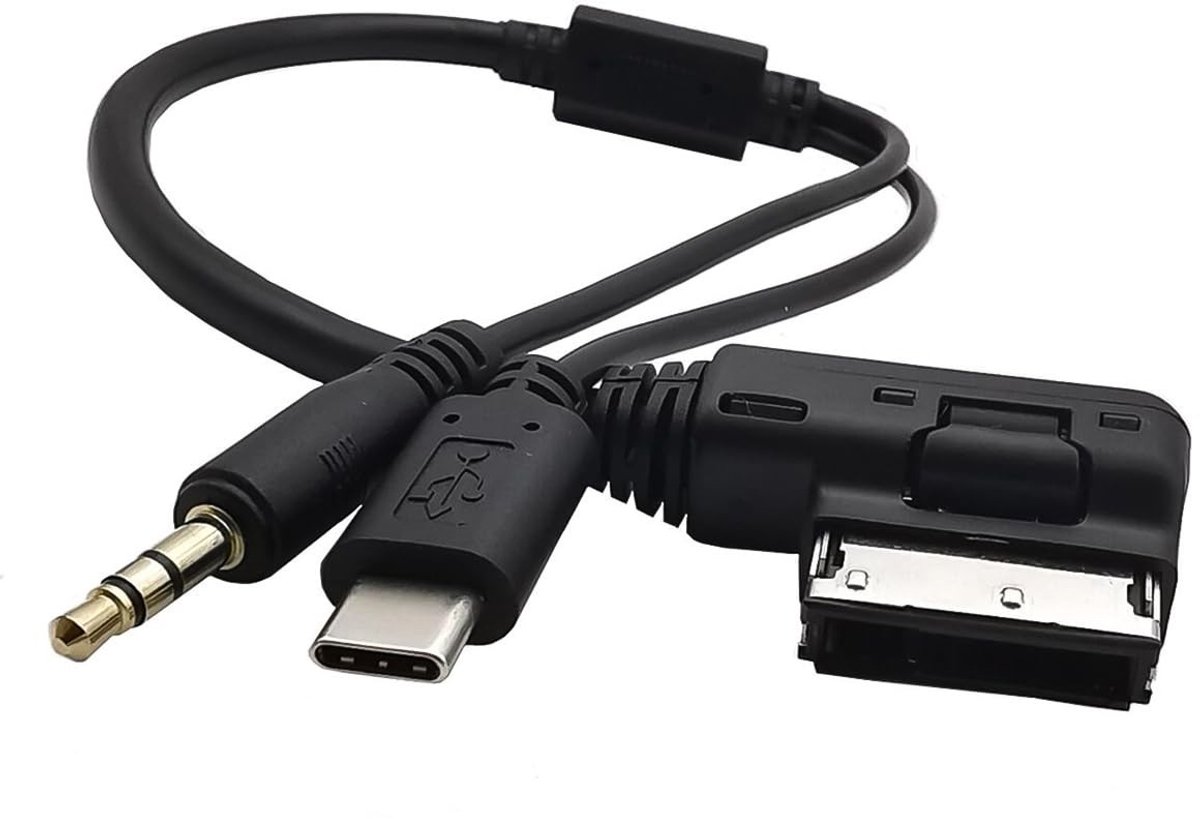 Allecto - MDI DC3.5mm Audio naar USB-C Kabel voor Audi A6L/Q5/Q7/A8/S5/A5/A4L/A3/A1