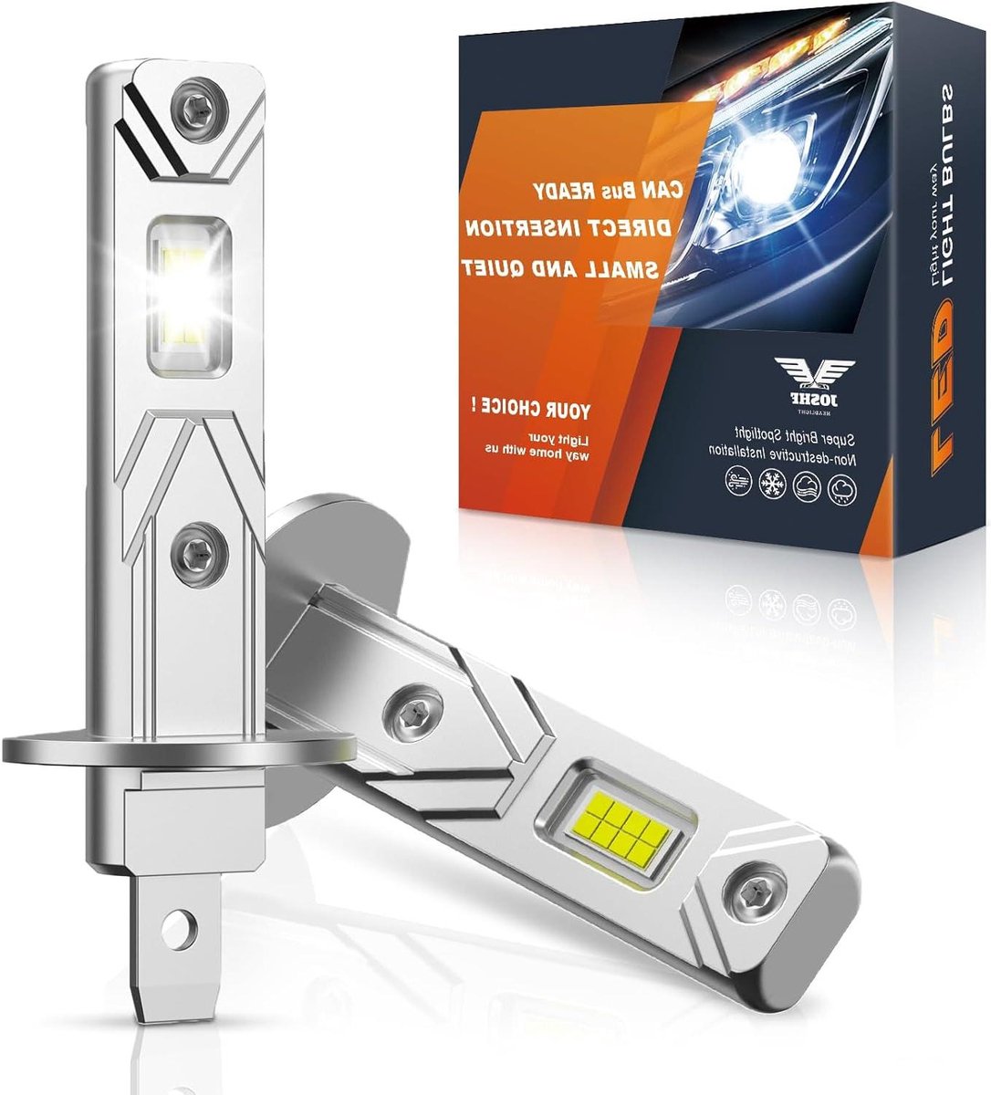 H1 LED, 6500K 18000LM, 500% Helderheid Plug and Play, H1 LED Koplampen voor Auto, 2 stuks