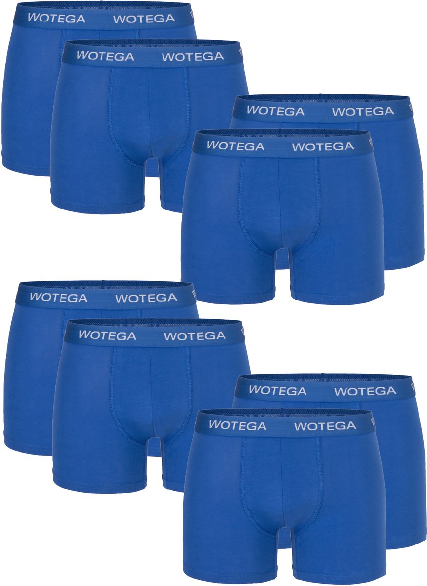 WOTEGA Heren Boxershort Joe – Slim Fit – Katoen Stretch – Blauw – 8-pack